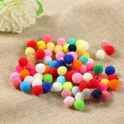 100pcs 10mm Mini Fluffy Soft Pom Poms Pompoms Ball Handmade Kids Toys Wedding Decor DIY Sewing Craft Supplies: Default Title