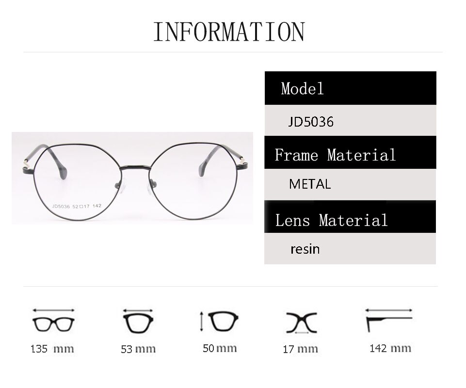 Irrectangle brillerammer i stil metalbriller  jd5036