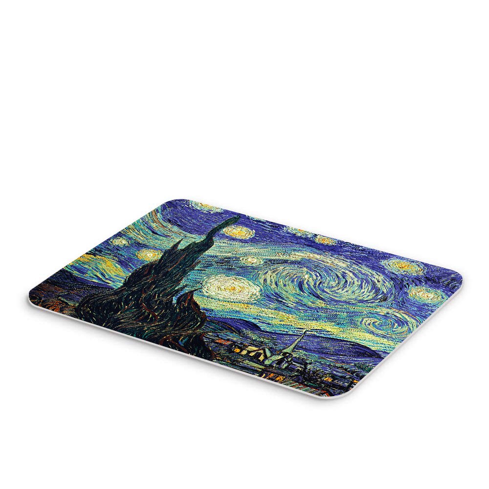 Oliemaleri abstrakt kunst stjerner himmel måne flannel bademåtte indendørs memory skum badeværelse badekar skridsikkert tæppe gang døråbning tæppe
