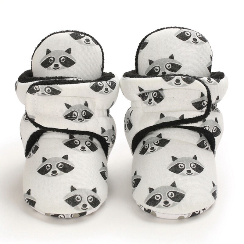 Bottes de Bébé Garçon Fille Dessin Animé Renard Imprimé Chaussures Chaudes Coton Bottine Bébé Fond Mou Première Marche Chaussures 0-18M: B / 7-12 mois