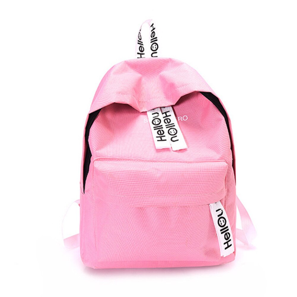 Mulher viagem mochila lona letras zíper mochila senhora mochilas casuais ser88: Rosa