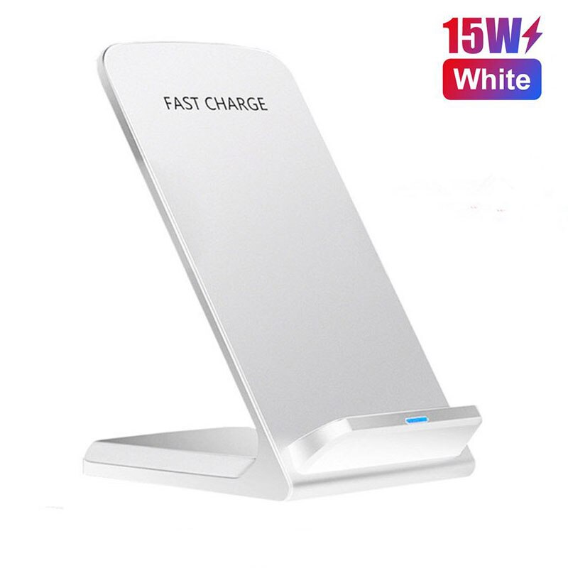 Brucebing 15w carregador sem fio qc 3.0 doca de carga rápida do telefone suporte para iphone13 12 8 7 samsung s20 s6 s7 s8 s10 plus: 15W White