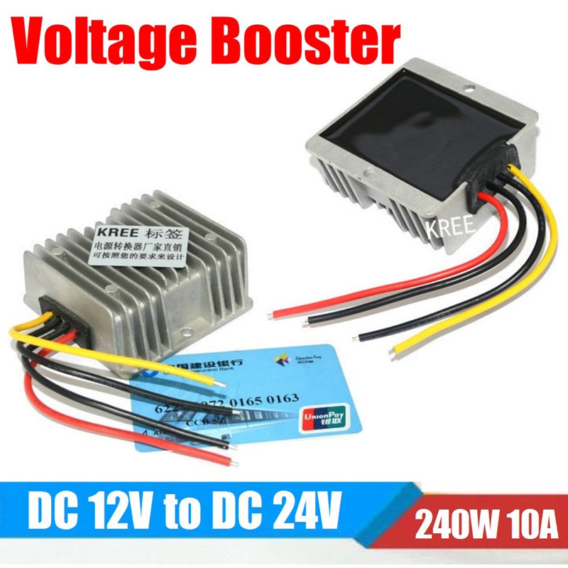 12 V naar 24 V 10A Step-up boost module DC-DC Voltage booster 12 V naar 24 V 240 W Auto omvormer transformator adapter