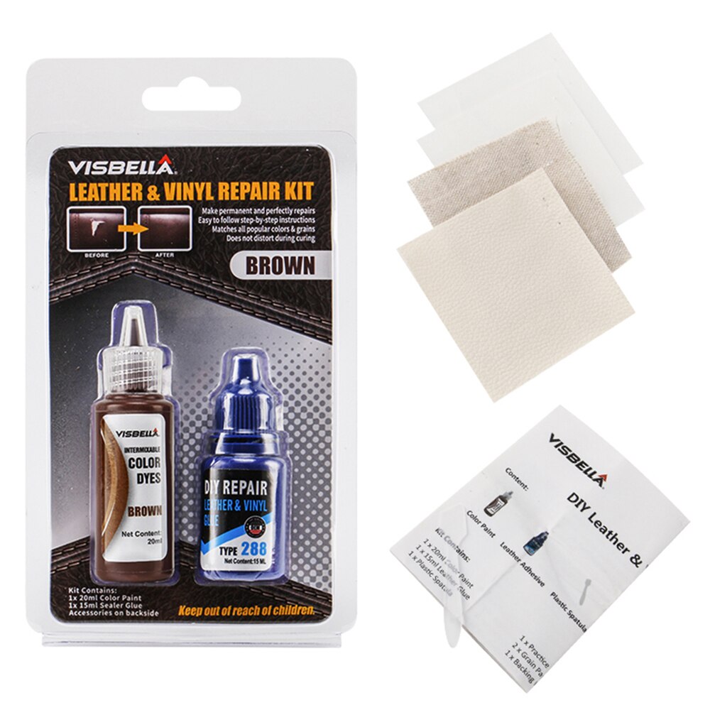 Visbella Vloeibare Leder Vinyl Reparatie Kit Restorer Meubels Auto Zetels Sofa Jas Purse Schoenen Cleaner Black Bruine Huid Reparatie