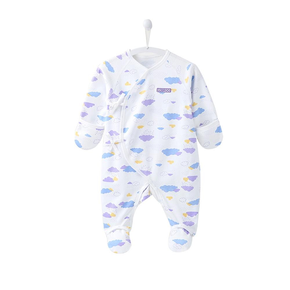 COBROO 3-Pack Baby Girl Betaalde Sleeper met Wanten 100% Katoen Allover Wolken Baby Meisje Pyjama Set 0- 3 maanden: Purple / Nieuwgeboren