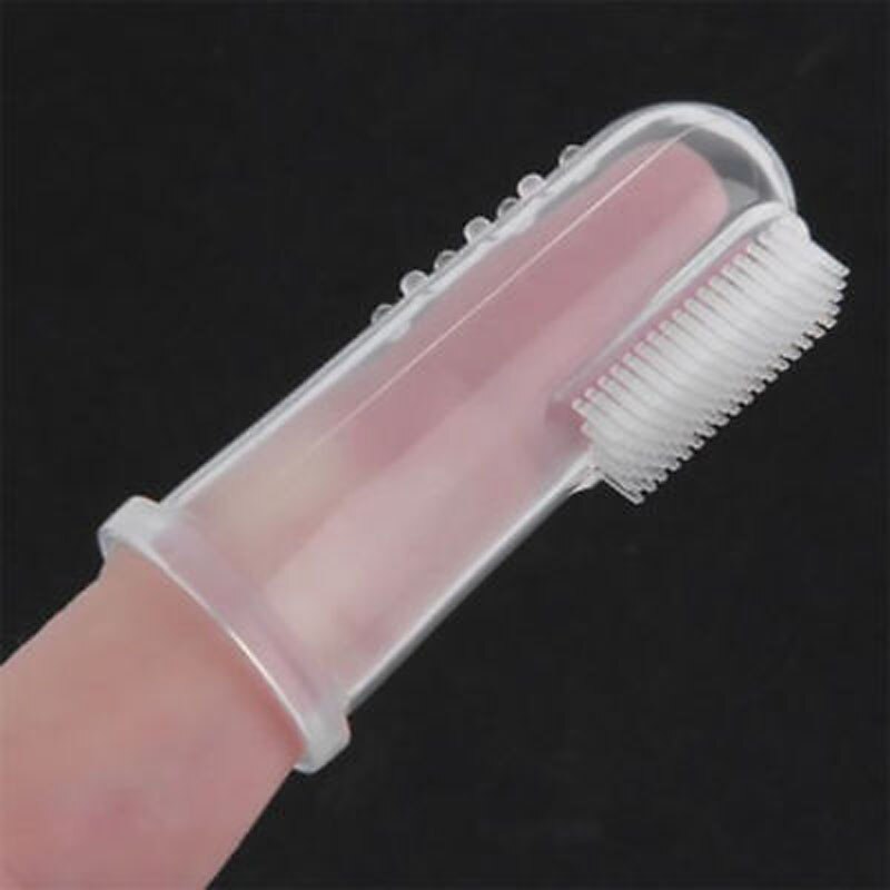 3 cores bebê escovas de dentes meninos meninas macio silicone dedo escova de dentes goma massageador escova de dentes