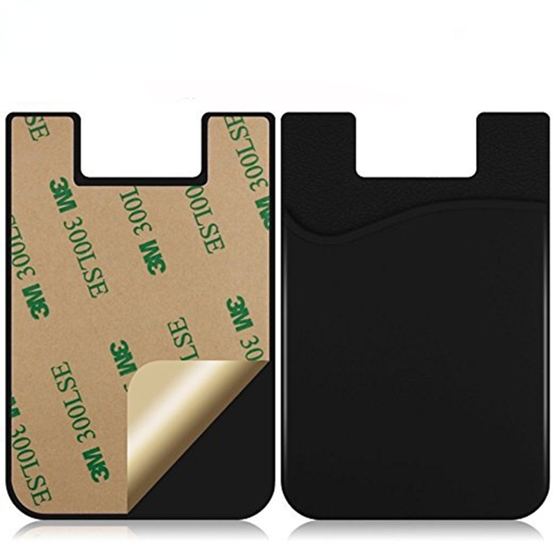 1 Uds. Adhesivo de bolsillo de crédito de negocios de silicona mujeres hombres teléfono celular funda para tarjeta de identificación funda delgada pegatina bolsas