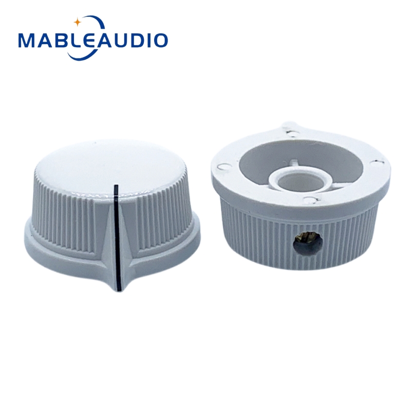 Amplificador de sonido de guitarra, potenciómetro de altavoz, interruptor de guitarra, perilla de baquelita Circular de 25,5x12,5mm: Blanco
