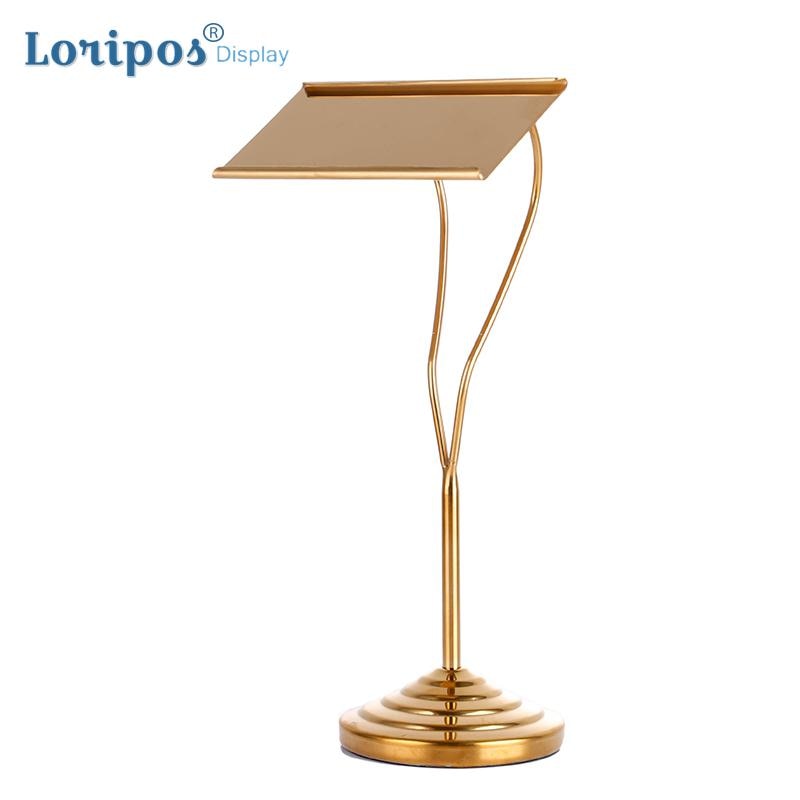 European Stainless Steel Menu Stand Metal Name Card Bracket Hotel Buffet Table Number Clamp Wedding Banquet Table Sign Stand