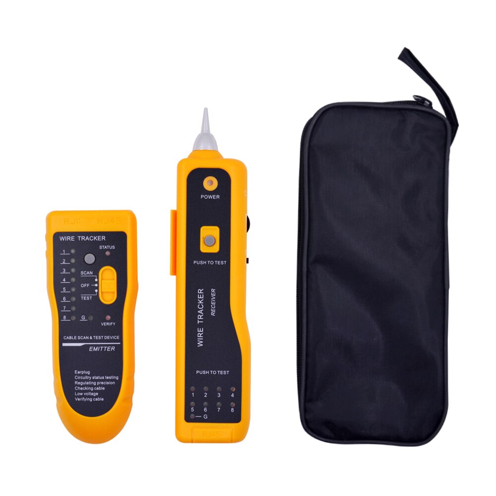 CHIPAL JW-360 LAN Network Cable Tester Diagnose Tone Cat5 Cat6 RJ45 UTP STP Line Finder RJ11 Phone Telephone Wire Tracker Tracer: With Bag