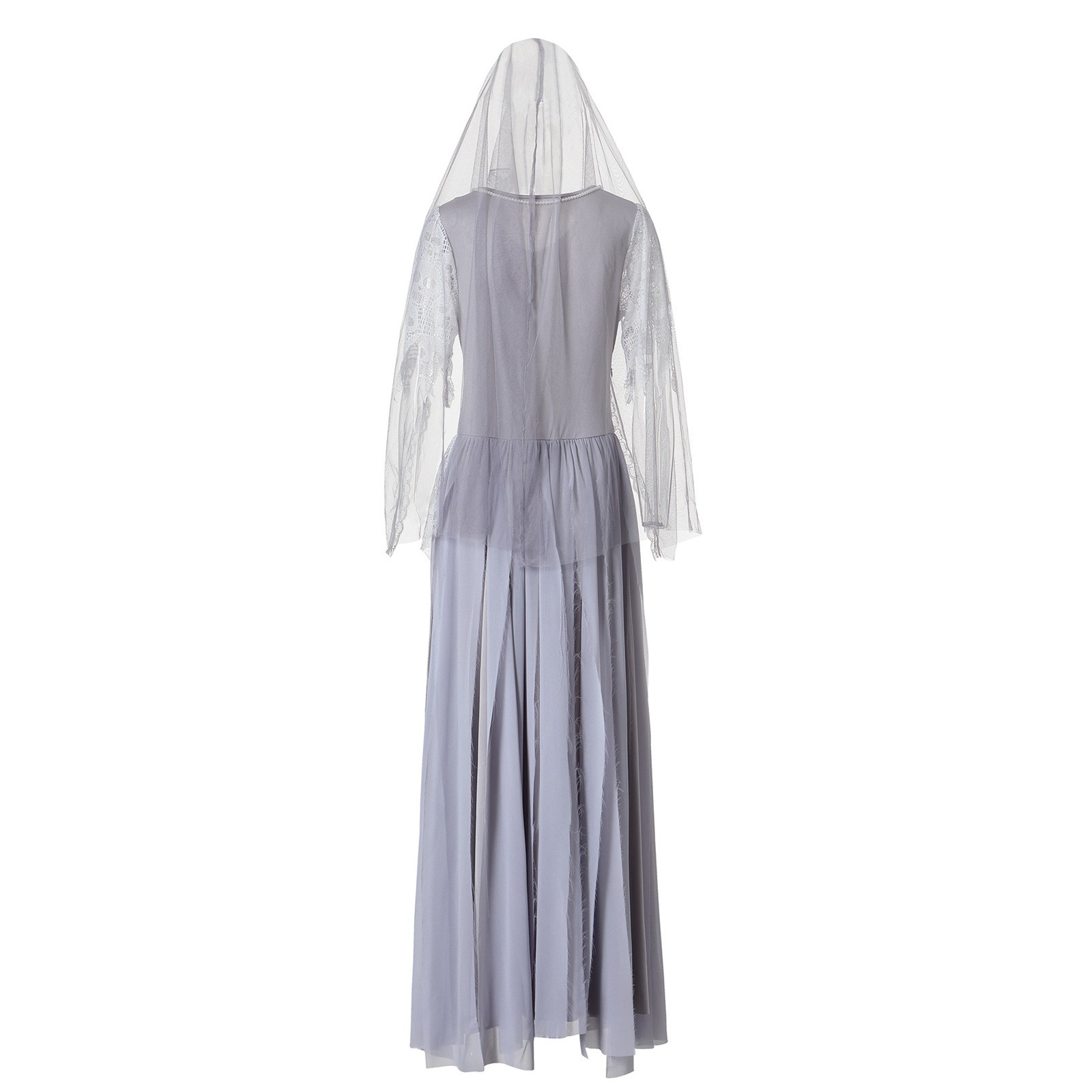 Women Ghosts Bride Cosplay Costume Halloween Horror Zombie Skeleton Roleplay Fancy Party Dress With Veil Carnival Party Suit