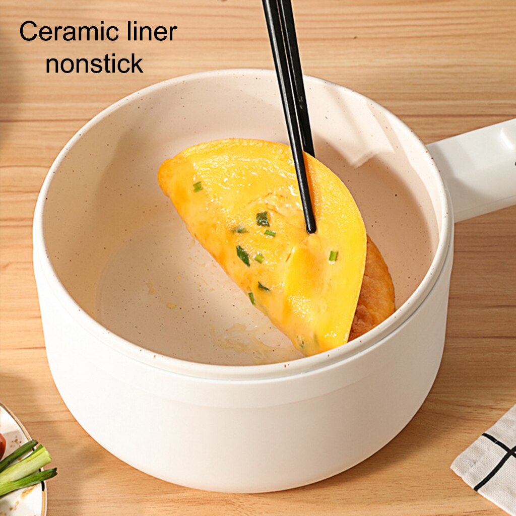 Electric Pot Non-Stick Pan Quick Noodles Cooker 1.5L Mini Pot for Steak