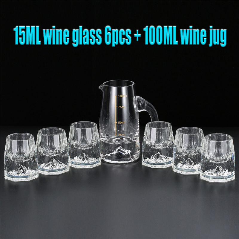 Diamond Face Jinshan Liquor Cup Crystal Glass Dispenser Household Small Sip Cup Liquor Cup Liquor Cup Bar: C