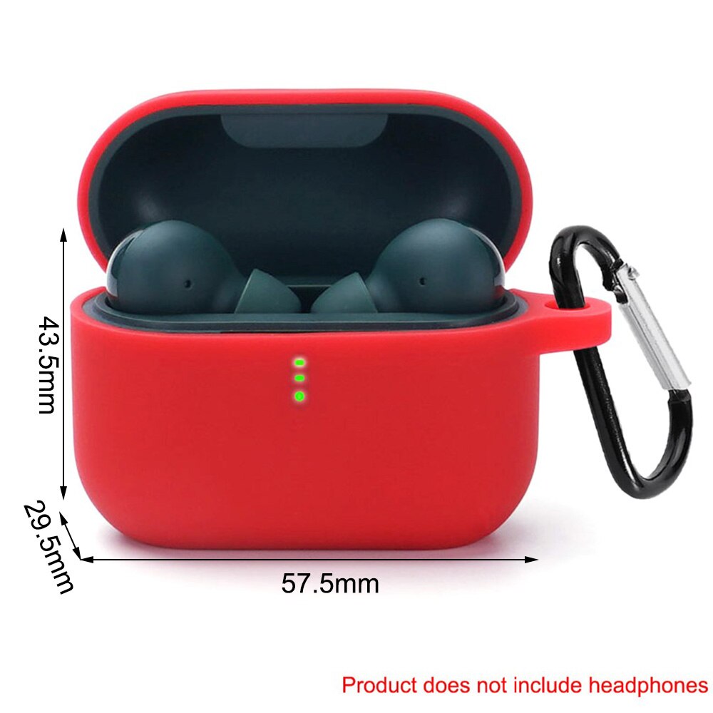 Silicone caso capa protetora da pele para qcy t10 fone de ouvido caso protetor de proteção bluetooth fones de ouvido macio capa de silicone escudo: Vermelho