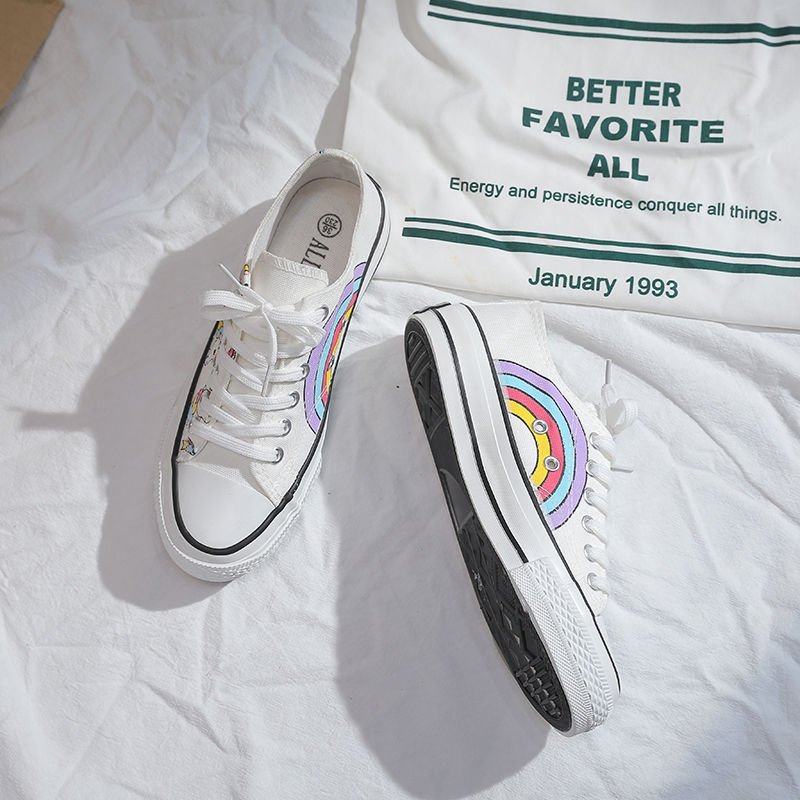 Rainbow Unicorn Canvas Shoes Female Student Korean Edition Summer Japanese