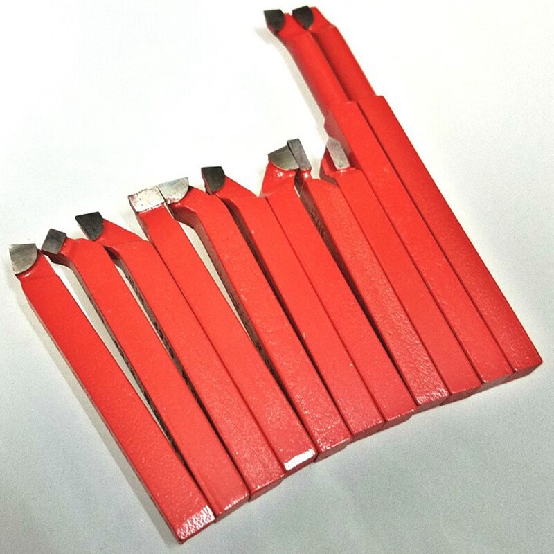 11Pcs 10x10 mm,Carbide Tip Tipped Bit Set Brazed Milling Cutter Tools For Metal Cnc Lathe, Welding Turning Tool Holder