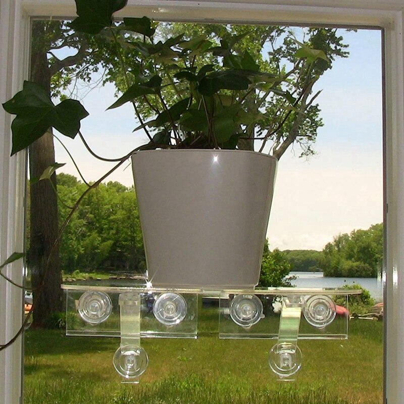 Ledge Suction Cup Window Shelf Acrylic Plant Window Shelf Indoor Window Plant Shelf for Creating Plants Garden on Window