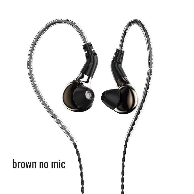 Blon BL-03 Hifi Eearphones 10Mm Carbon Nanobuis Diafragma Dd Driver 32Ω 3.5Mm Plug Chifi Oordopjes W/Afneembare kabels, BL03: brown no mic