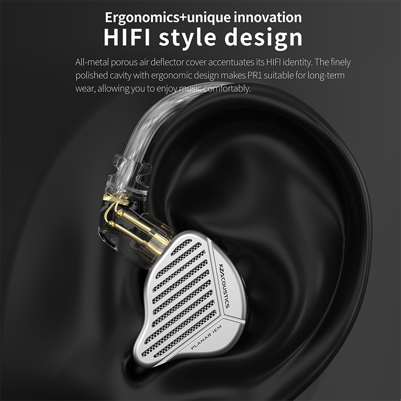 KZ PR1 Dual Cavity Planar Driver 13.2MM Drive Unit Słuchawki Słuchawki muzyczne HiFi Bass Monitor Słuchawki douszne Sportowy zestaw słuchawkowy