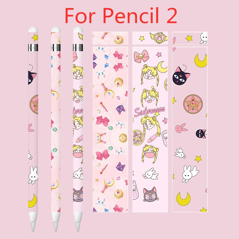 Cute For apple pencil 1 / 2 stickers Scratchproof Ultra Thin Painted stickers Touch Stylus pen sticker Non-slip Protective paper: For Pencil2-7