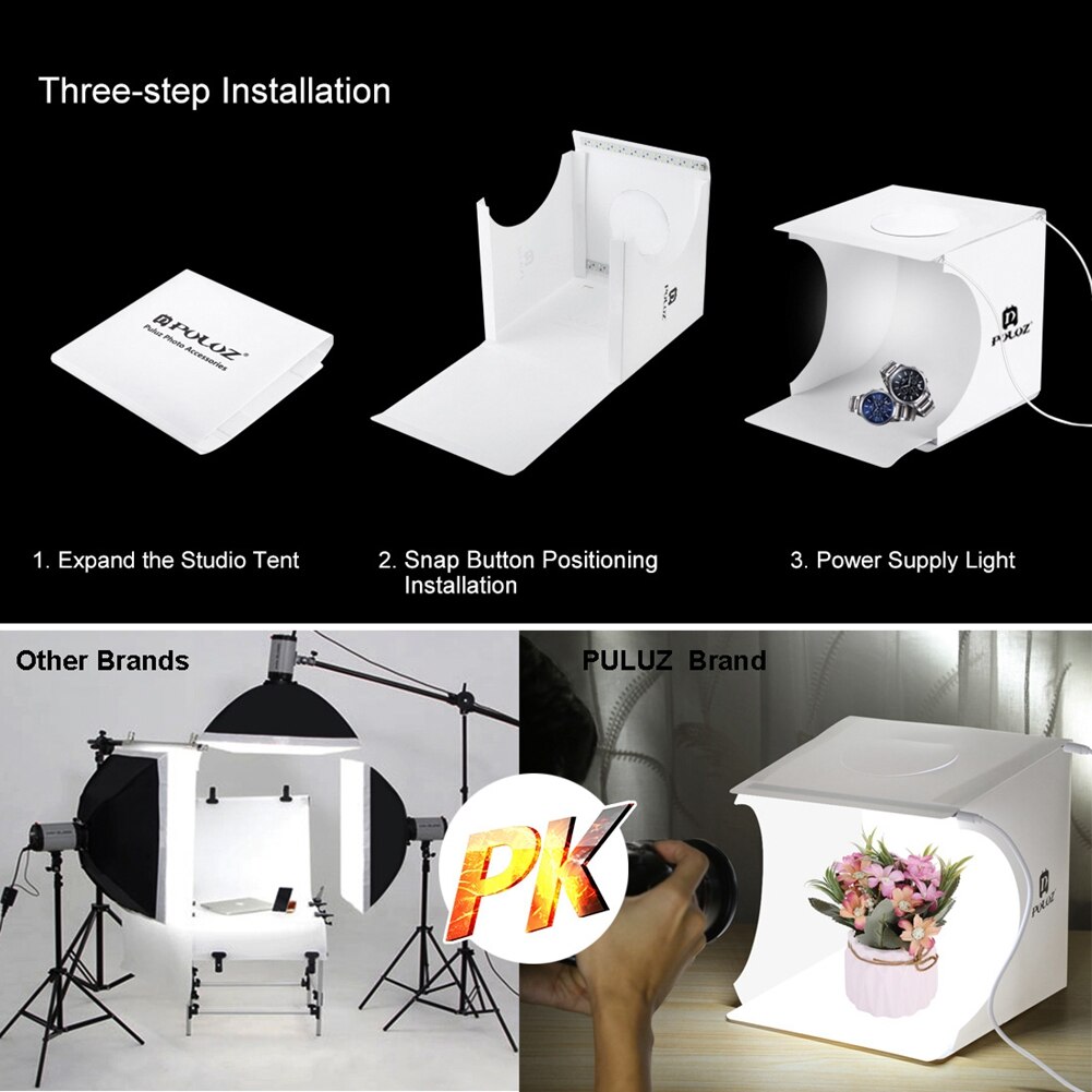 Mini Vouwen Lightbox Fotografie Foto Studio Softbox 2 Panel Led Light Soft Box Foto Achtergrond Kit Light Box Voor Dslr camera