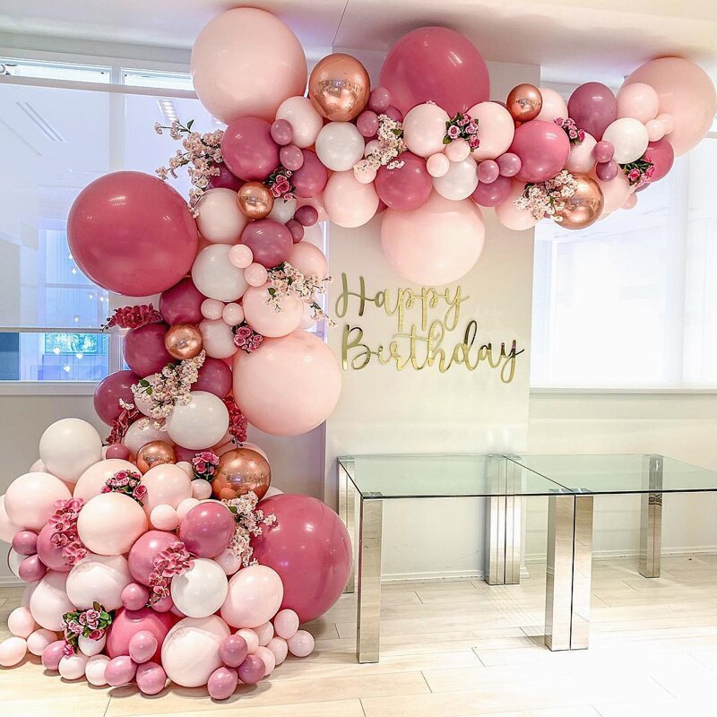 10pcs Retro Dusty Pink Balloons 5/10/12 Inch Matte Balloon Blush Latex Balloons Wedding Baby Shower Birthday Party Decoration