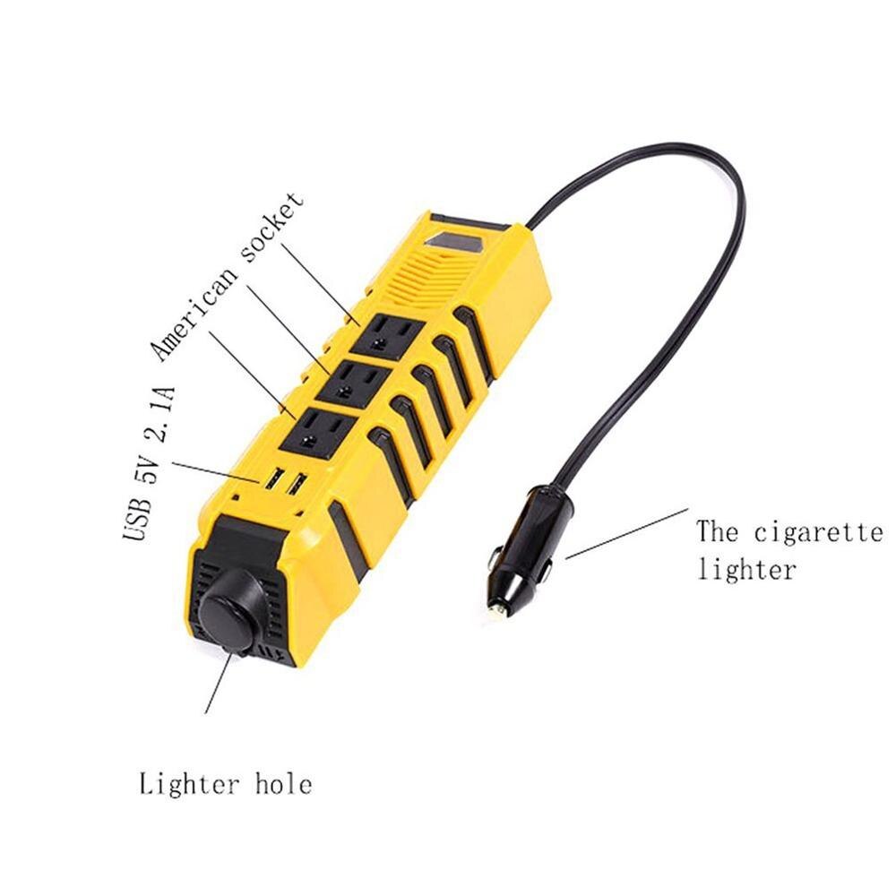Multifunctional 12V To 110V Mini Car Inverter Household Outdoor Auto Parts Modified Sine Wave Intelligent Safety Protection