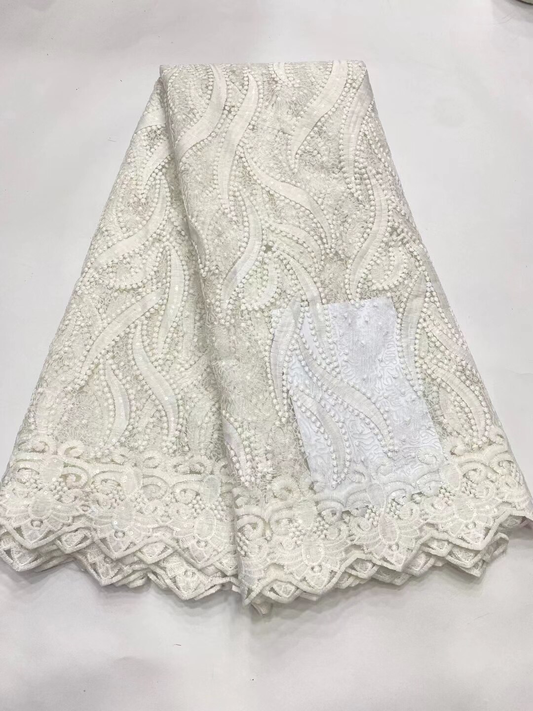 African Lace Fabric Onion Guipure Lace with Sequins Embroiderey Lace Fabric Nigeria Lace Fabric: as picture5