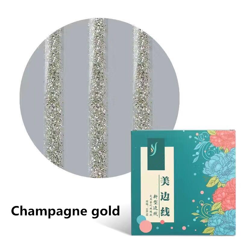 ,0.75Cm 6M/Roll Mildewproof Waterdicht Kloof Tape Zelfklevende Schoonheid Naad Muur Vloer Kloof Lijn Stickers keramische Tegel: Champagne gold