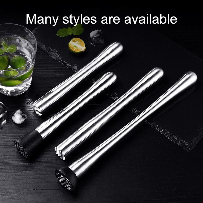 Cocktail Muddler Stainless Steel Bar Mixer Bar Utensils Accessories Mojito Cocktail DIY Fruit Juice Muddler Crushed Ice Bar