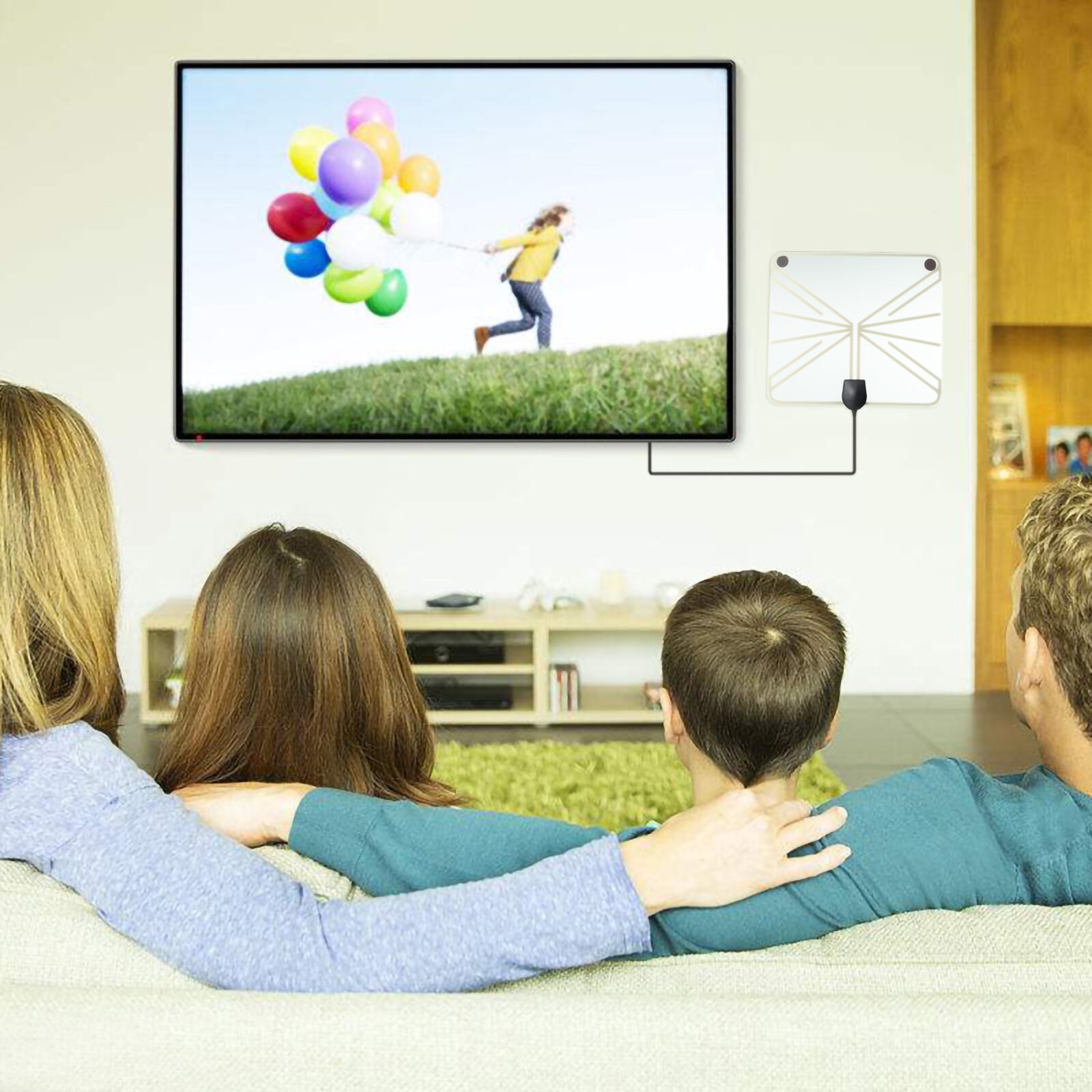 50 -100Mile Range HDTV Clear View Antenna Digital Flat 1080P Amplified Booster Digital TV 50 Miles Range LNA Gain VHF