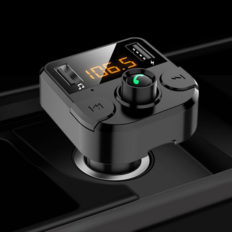 3.4a schnelllade-autoladegeräte, fm-transmitter, bluetooth, dual-usb-handyladegerät, schnellladefunktion,  mp3 tf- karten-musiksystem