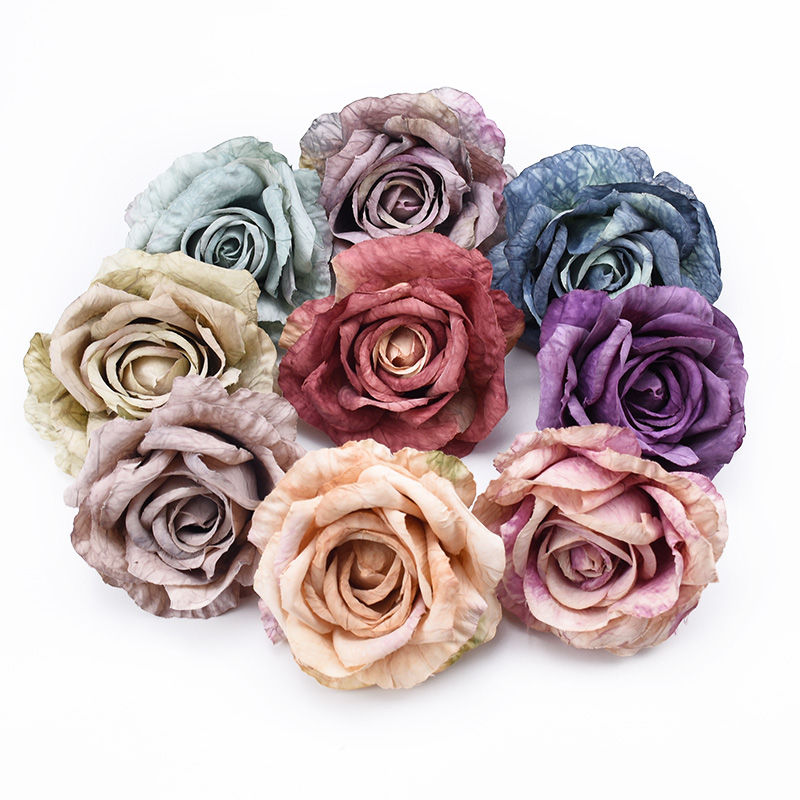 3 st heminredningstillbehör dekorativa blommor kransar rosor blomma vägg diy box brud handled blomma konstgjorda blommor
