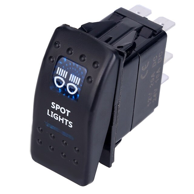 ADPOW 5pin Car Switch Boat Truck Light Toggle switch Waterproof 24V Bar Style Blue Toggle Rocker Reverse Rear Light Switch 12V: 6