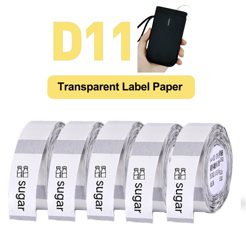 Niimbot Thermische Transparant Papier Waterdicht Olie Proof White Label Papier Voor D11 Draagbare Thermische Label Printer
