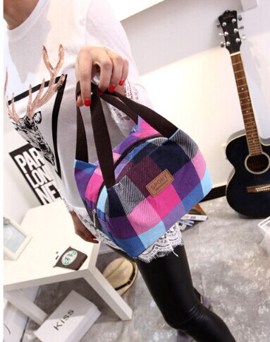 Koreaanse versie van de kleine frisse draagbare canvas handtas lunchtas handtas dames wilde stof mummie tas