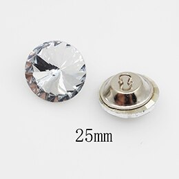 Botones de cristal transparente con diamantes de imitación para decoración de niños, suministros de bordado, manualidades de costura, decoración de boda, 10 Uds.: 25mm