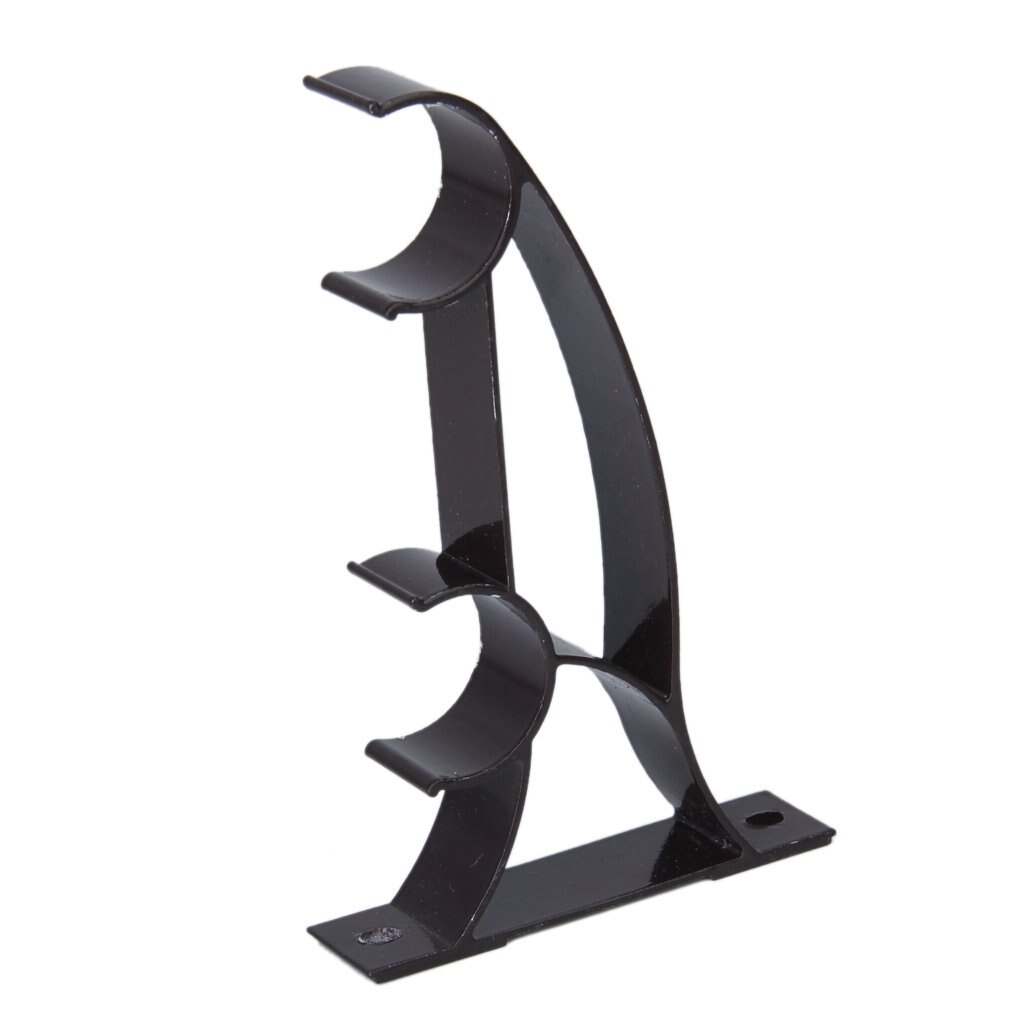 Aima 2 stk dobbelt gardinstangsstøtte til "metalstang -mørk kaffe