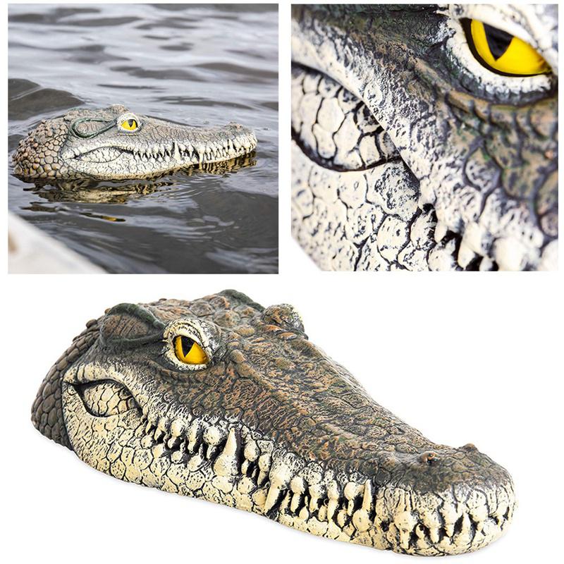 Drijvende Krokodil Hoofd Vijver Pool Realistische Waterpartijen Decoraties Pool Ornament Drijvende Hars Krokodil Hoofd
