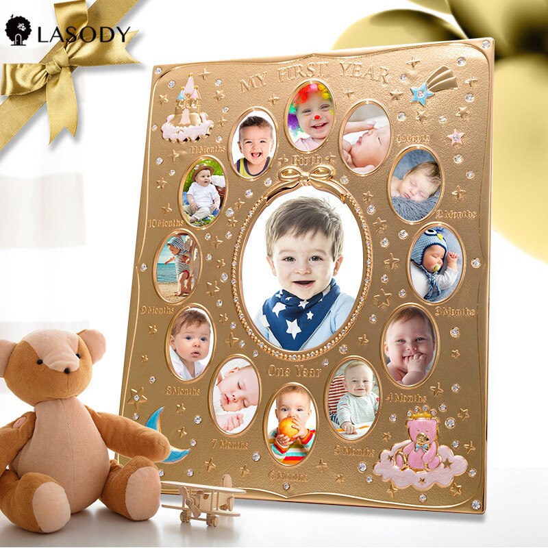 Tiny Ideas Baby's First Year Picture Frame First Year By Month Newborn Baby Registry DIY Birthday Anniversary Photo Frame