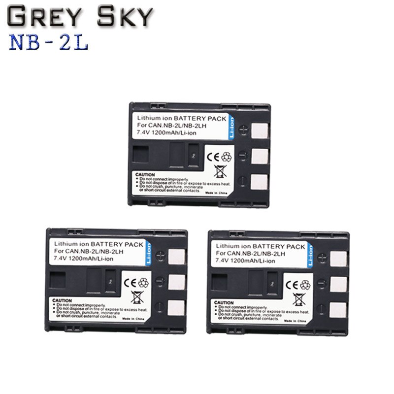 4pcs 1200mAh batterie NB-2L NB-2LH NB-2L NB2L NB 2L E160814 Batteria per la macchina fotografica CANON 350D 400D G7 G9 s30 S40 z1 + caricabatterie LCD: 3 battery