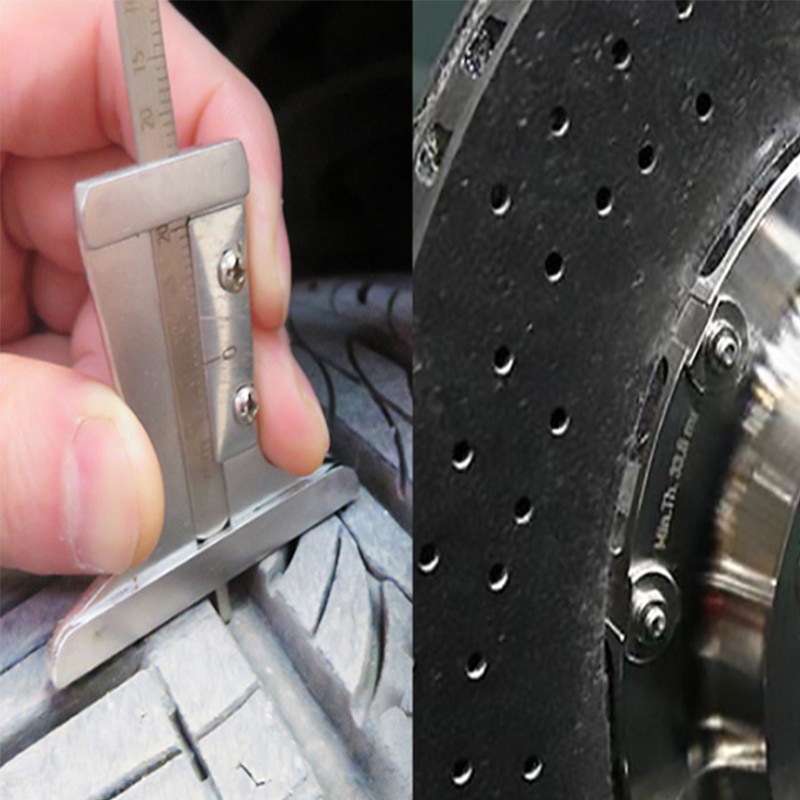 Brake Disc Thickness Measurement Caliper Wheel Measurement Tool Brake Disc Brake Pad Wear Thickness Test Tool 0-60mm