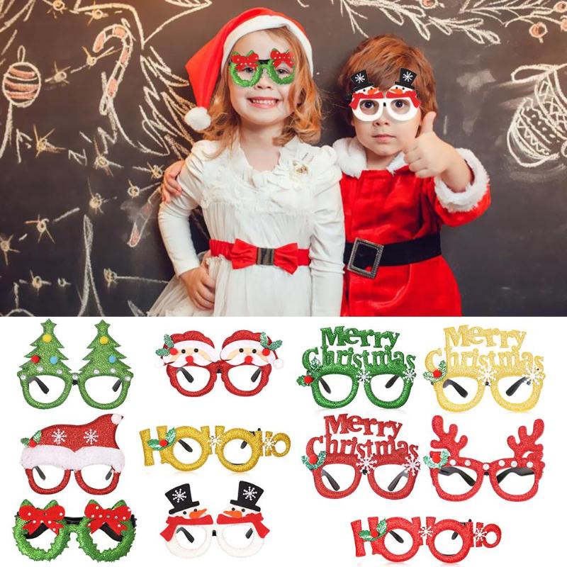 Kinderen Kerstman Antler Glazen Xmas Speelgoed Party Decor Cosplay Prop Ornamenten Xmas Ornamenten Kinderen Gunsten Cadeaus