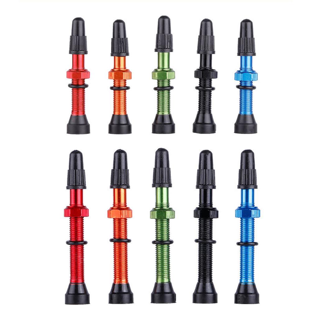 1 paar Fiets 48mm 60mm Presta Ventiel voor Racefiets MTB Fiets Tubeless Banden Messing Kern Legering Stem kit Compatibel Tool