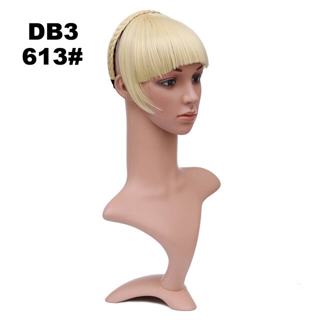 Girlshow front syntetiskt hår bang kort lugg med flätor pannband hår trubbig bang  db3 6 &quot; , 16 färger tillgängliga 50g, 1pc: Db3 färg 613