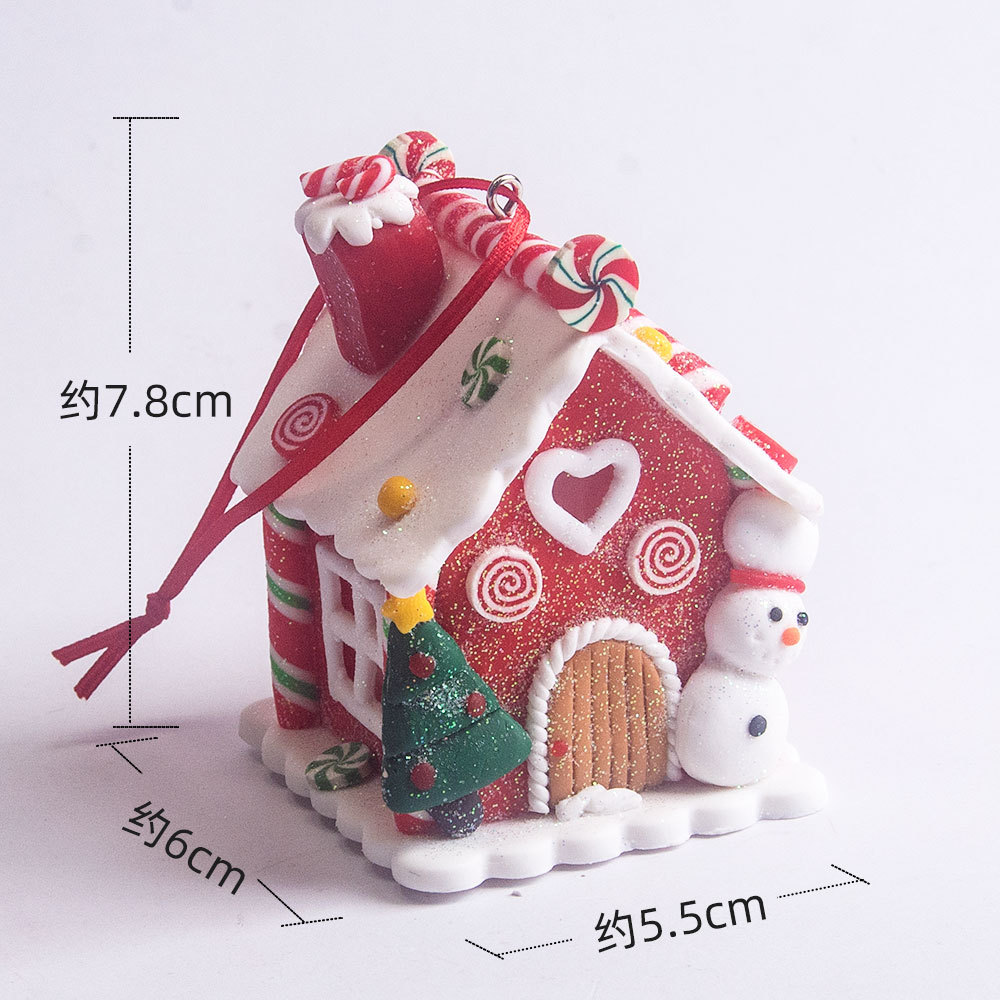 Weihnachtsbaum-Dekoration, Lebkuchen, kleines Haus, Anhänger, Zuhause, , Acryl, DIY-Anhänger, Weihnachten, 2024, Neujahr, Ornament, Navidad: Olive