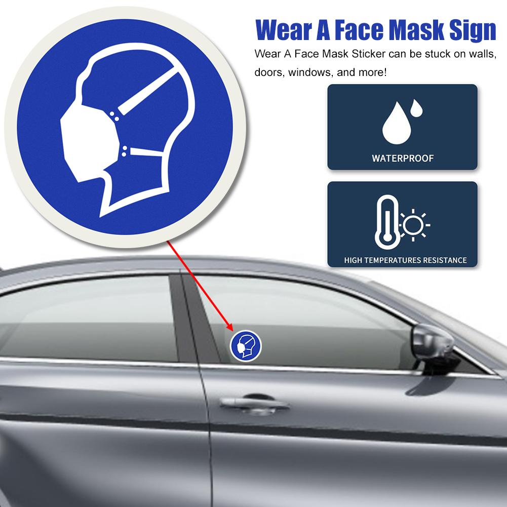 Wear A Face Mask Sign Sticker Mask Information Reminder Sign For Commercial Street Malls Stores Doors Windows Walls