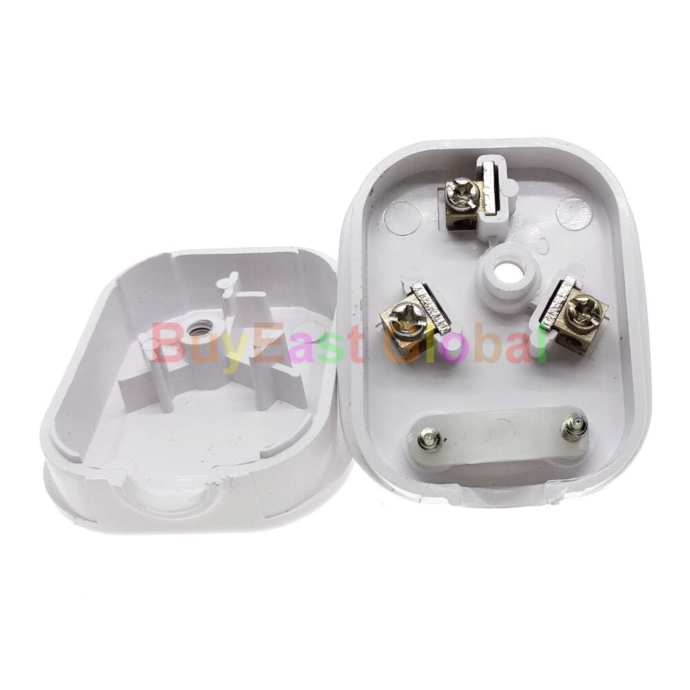 China 16A 3-Flat Pin Male Main Power Plug AC100~250V 16A White