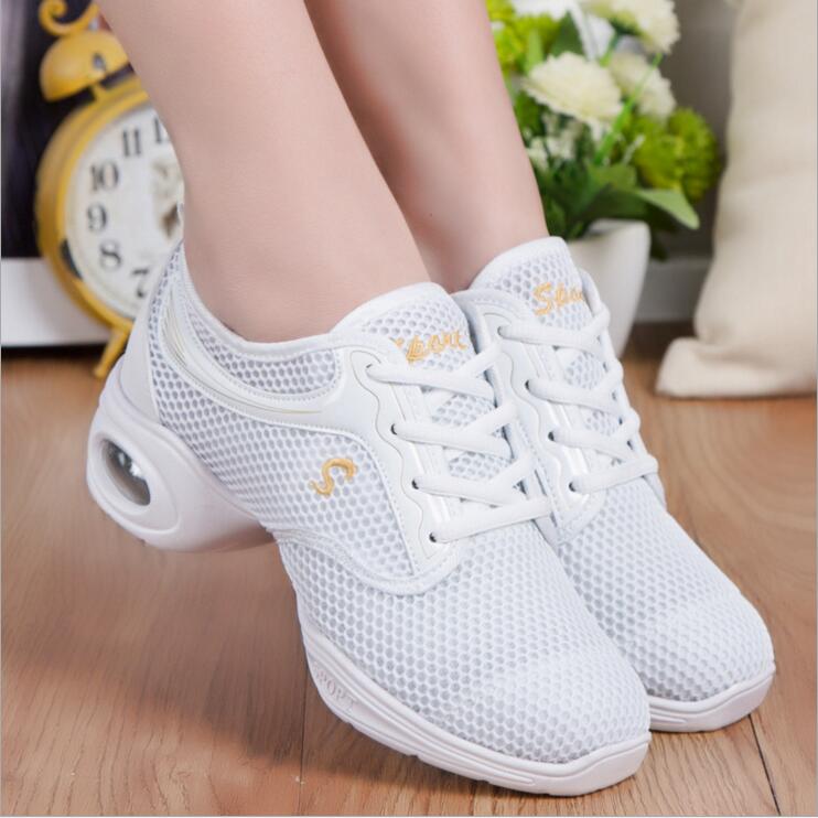 Zapatos Danza Sport Feature Soft Buitenzool Breath Dans Schoenen Sneakers Voor Vrouw Praktijk Schoenen Modern Dance Jazz Schoenen
