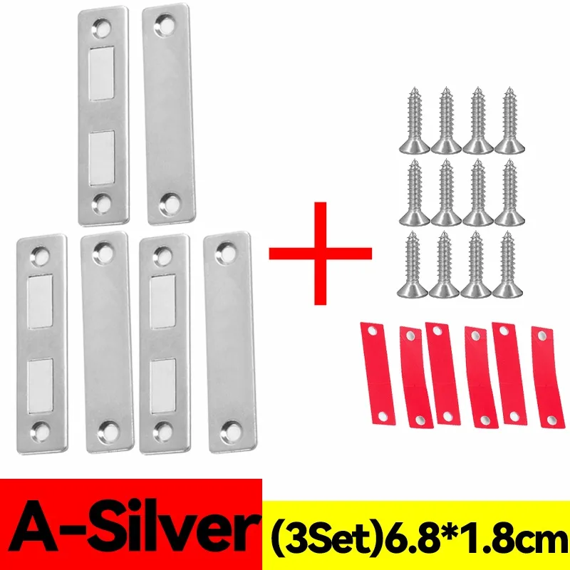Strong Magnetic Cabinet Catches Ultra Thin Door Stops Magnets Invisible Adhesive Drawer Magnet Catch Cupboard Closet Closer Lock: Oranje